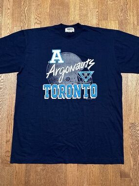 Vintage 90s Waves Toronto Argonauts Argos Single Stitch T Shirt Mens 2XL